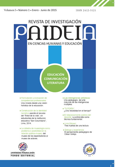 					View Vol. 1 No. 1 (2015): Revista de Investigación PAIDEIA en Ciencias Humanas y Educación
				