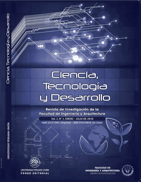 					Ver Vol. 2 Núm. 1 (2016): Revista de Investigación Ciencia, Tecnología y Desarrollo
				
