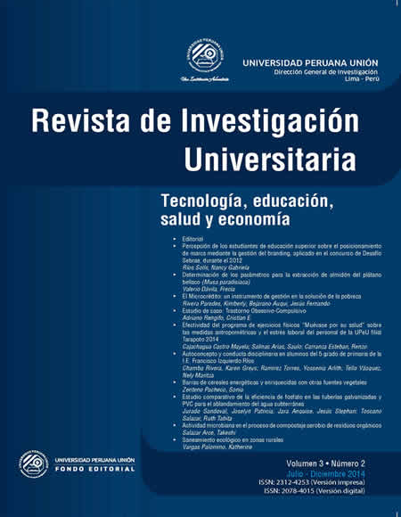					View Vol. 3 No. 2 (2014): Revista de Investigación Universitaria
				