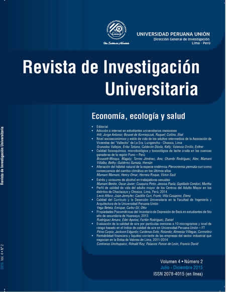 Vol. 5 No. 1 (2016): REVISTA DE INVESTIGACIÓN UNIVERSITARIA