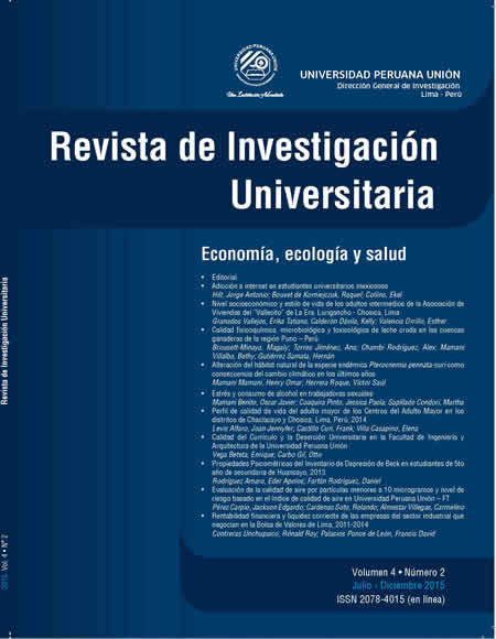 					Ver Vol. 4 Núm. 2 (2015): Revista de Investigación Universitaria
				